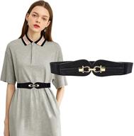 👗 essential retro stretch leather belt buckle for dresses - hanerdun women elastic waist belt logo