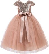 💃 wedding bridesmaid girls' clothing: cutout sequin dresses logo