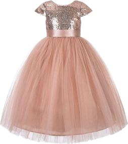 img 1 attached to 💃 Wedding Bridesmaid Girls' Clothing: Cutout Sequin Dresses