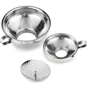 img 4 attached to Delove Canning Funnel with Strainer for Wide and Regular Jars - Wide-Mouth Mason Jar Kitchen Funnel - Stainless Steel - Canning Supplies Kit - 3 Pack (Small and Large)