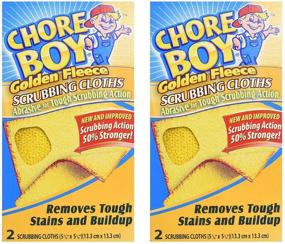 img 1 attached to Chore Boy Golden Fleece Scrubbing Cloths - Pack of 4 for Powerful Cleaning