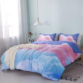 img 3 attached to 🌈 Johnalulu Pink Twin Size Comforter Set with Dreamy Rainbow Print - Cozy Down Alternative Bedding Set 3 Pieces with 2 Pillowcases for Boys and Girls (Pink, Twin)