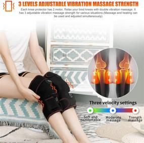 img 2 attached to 2-Pack Heated Knee Massager with 7.4V 6000mAh Rechargeable Battery - Electric Knee Wraps for Pain Relief, Arthritis - Adjustable Temperature & Vibrating Massage - Knee Warps for Better Recovery