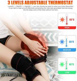 img 3 attached to 2-Pack Heated Knee Massager with 7.4V 6000mAh Rechargeable Battery - Electric Knee Wraps for Pain Relief, Arthritis - Adjustable Temperature & Vibrating Massage - Knee Warps for Better Recovery