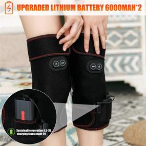 img 1 attached to 2-Pack Heated Knee Massager with 7.4V 6000mAh Rechargeable Battery - Electric Knee Wraps for Pain Relief, Arthritis - Adjustable Temperature & Vibrating Massage - Knee Warps for Better Recovery