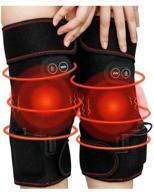 2-pack heated knee massager with 7.4v 6000mah rechargeable battery - electric knee wraps for pain relief, arthritis - adjustable temperature & vibrating massage - knee warps for better recovery logo