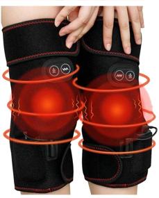 img 4 attached to 2-Pack Heated Knee Massager with 7.4V 6000mAh Rechargeable Battery - Electric Knee Wraps for Pain Relief, Arthritis - Adjustable Temperature & Vibrating Massage - Knee Warps for Better Recovery