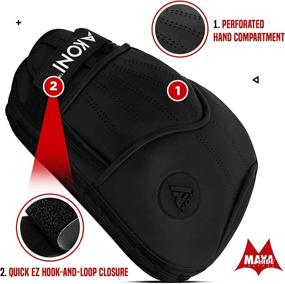 img 3 attached to 🥊 RDX Boxing Pads Focus Mitts: Curved Hand Target for MMA, Martial Arts, Muay Thai, and More