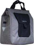 🚲 vincitajess urban commuter bicycle grocery pannier - bike shopping bag with large capacity, convenient handle and reflective spots - modern stylish design for all bikes logo