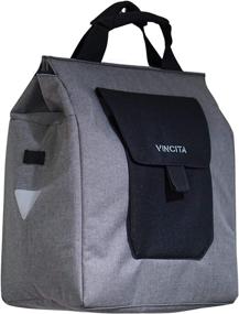 img 4 attached to 🚲 VincitaJess Urban Commuter Bicycle Grocery Pannier - Bike Shopping Bag with Large Capacity, Convenient Handle and Reflective Spots - Modern Stylish Design for All Bikes