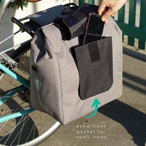 img 2 attached to 🚲 VincitaJess Urban Commuter Bicycle Grocery Pannier - Bike Shopping Bag with Large Capacity, Convenient Handle and Reflective Spots - Modern Stylish Design for All Bikes