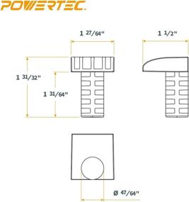 img 1 attached to 🔧 Efficient Woodworking with POWERTEC 71037 Low Profile Bench Dogs: 4 Pack of Black Peg Stoppers for 3/4" Holes