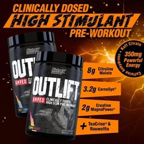 img 2 attached to Nutrex Research Outlift Amped: Premium High Stim Pre Workout with Intense Energy & Focus, Enhanced Pumps through Citrulline, Creatine, & Beta-Alanine. Cosmic Blast Flavor, 20 Servings, Suitable for Men and Women