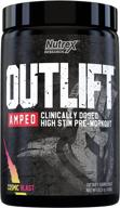 nutrex research outlift amped: premium high stim pre workout with intense energy & focus, enhanced pumps through citrulline, creatine, & beta-alanine. cosmic blast flavor, 20 servings, suitable for men and women logo