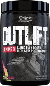 img 4 attached to Nutrex Research Outlift Amped: Premium High Stim Pre Workout with Intense Energy & Focus, Enhanced Pumps through Citrulline, Creatine, & Beta-Alanine. Cosmic Blast Flavor, 20 Servings, Suitable for Men and Women