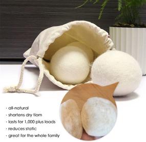 img 2 attached to 🧺 XL Size 6 Pack: All Natural Organic Wool Dryer Balls - Reusable, Chemical Free Fabric Softener, Anti Static, Reduces Wrinkles and Saves Drying Time