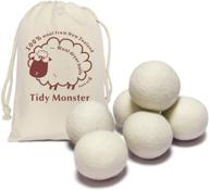 🧺 xl size 6 pack: all natural organic wool dryer balls - reusable, chemical free fabric softener, anti static, reduces wrinkles and saves drying time logo