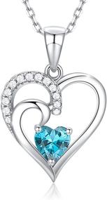 img 4 attached to Cranmadia Birthstone Necklace: A Stunning Sterling Silver CZ Heart Pendant for Christmas, Birthdays, and More!