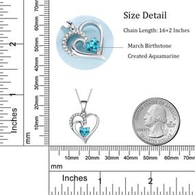 img 1 attached to Cranmadia Birthstone Necklace: A Stunning Sterling Silver CZ Heart Pendant for Christmas, Birthdays, and More!