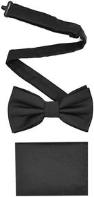 img 3 attached to 👔 Silver Boys' Accessories: Handkerchief and Boys Bow Tie Set