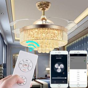 img 3 attached to Enhanced Universal WiFi Ceiling Fan Light Remote Control Kit: QIACHIP Upgrade for Alexa, Google Home, Phone – Voice Control, Wireless Fan Speed Lamp Controller with Timing Compatibility