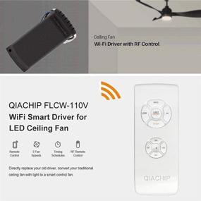 img 2 attached to Enhanced Universal WiFi Ceiling Fan Light Remote Control Kit: QIACHIP Upgrade for Alexa, Google Home, Phone – Voice Control, Wireless Fan Speed Lamp Controller with Timing Compatibility