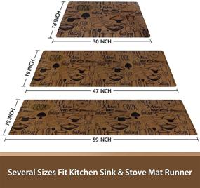 img 2 attached to ☕ Carvapet Honeycomb Texture Kitchen Mat - Durable Doormat with Kitchen Tool Design - Runner Carpet, Indoor Outdoor - Easy Clean, Low-Pile Mats for Entry, Patio, High Traffic Areas - 18"x30" - Coffee