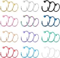 👃 premium drperfect 20g 36pcs stainless steel nose ring hoop - stylish nose piercing jewelry for women and men logo