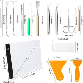 img 3 attached to 🔧 17-Piece Craft Weeding Tools Set by Dorhui - Enhanced LED Pad for Brighter Vinyl Weeding, Silhouettes, Cameos, and Lettering Crafts