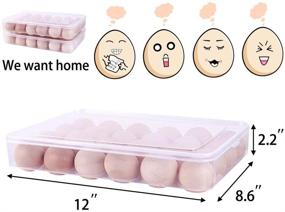 img 3 attached to 🥚 Sooyee 2 Pack Clear Refrigerator Egg Holders - Convenient 48-Egg Storage Solution with Stackable Plastic Cartons