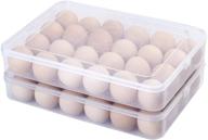 🥚 sooyee 2 pack clear refrigerator egg holders - convenient 48-egg storage solution with stackable plastic cartons логотип