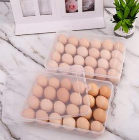 img 2 attached to 🥚 Sooyee 2 Pack Clear Refrigerator Egg Holders - Convenient 48-Egg Storage Solution with Stackable Plastic Cartons