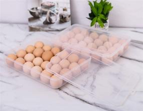 img 1 attached to 🥚 Sooyee 2 Pack Clear Refrigerator Egg Holders - Convenient 48-Egg Storage Solution with Stackable Plastic Cartons