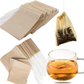 img 4 attached to NEPAK 600 Pcs Disposable Tea Filter Bags for Loose Tea, Drawstring Empty Bag for Loose Leaf Tea, with 100% Natural Unbleached Paper (1.97 x 2.76 inch) - Enhance Your Tea Experience with Sustainable Filters!