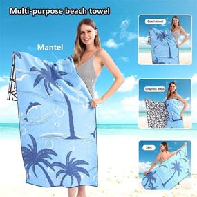 img 3 attached to 🏖️ Premium Oversized Microfiber Beach Towels: Sand-Free, Quick Dry, and Stylish for Women and Men!