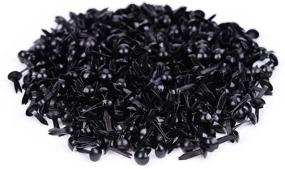 img 4 attached to 🔩 500PCS Black Round Metal Brads for Scrapbooking Crafts - Scrapbook Rivets Embellishment 9x5mm