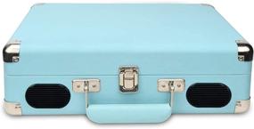 img 2 attached to 🎵 DIGITNOW Vintage Turntable: 3-Speed Record Player Case with Built-in Speakers, USB/RCA Output, Headphone Jack, MP3 & Mobile Phone Music Playback (Blue)