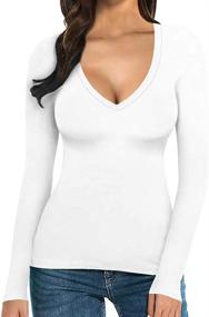 img 1 attached to Stylish V Neck Women's Tunic Tops in Slim Fit by MANGOPOP