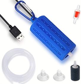 img 4 attached to ALON Aquarium USB Air Pump: Ultra Quiet Nano Air Pump with Hanging Buckle and Check Valve – Blue (Blue)