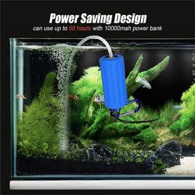 img 1 attached to ALON Aquarium USB Air Pump: Ultra Quiet Nano Air Pump with Hanging Buckle and Check Valve – Blue (Blue)