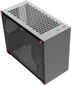 img 4 attached to 🖥️ Алюминиевый корпус для компьютера Micro ATX B3 с закаленным стеклом - тёмно-серого цвета, идеально подходит для игр, офиса, домашнего творчества и личного использования.