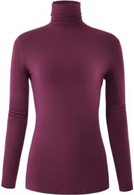 img 4 attached to 👚 Medium Women's Turtleneck Stretch Shirt Sleeved: Clothing and Lingerie for Sleep & Lounge