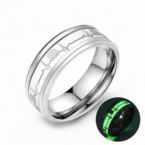 img 1 attached to 💍 Boys' Stainless Wedding Jr8002Slgr Jewelry with Luminous Electrocardiogram Design