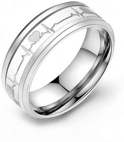 img 4 attached to 💍 Boys' Stainless Wedding Jr8002Slgr Jewelry with Luminous Electrocardiogram Design
