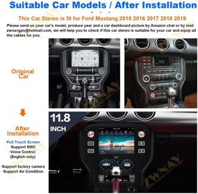 img 3 attached to 🚀 High-performance ZWNAV Android 9.0 Tesla Car Stereo for Ford Mustang 2010+: HD Touch Screen, GPS Navigation, Carplay, Radio, and DSP