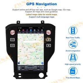 img 1 attached to 🚀 High-performance ZWNAV Android 9.0 Tesla Car Stereo for Ford Mustang 2010+: HD Touch Screen, GPS Navigation, Carplay, Radio, and DSP