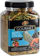 enhance your aquatic turtle's diet with zoo med gourmet reptisticks floating turtle food logo