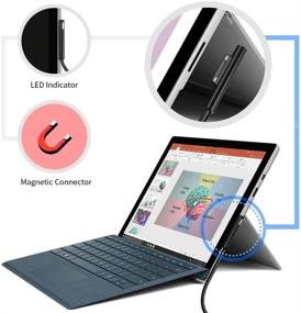 img 1 attached to Кабель зарядного устройства 10 футов Sisyphy Surface Connect к USB-C - совместим с Microsoft Surface Pro 7, Surface Go 2, Pro 6, Pro 5/4/3, Surface Laptop 1/2/3 и Surface Book - Черный мужской - работает с зарядным устройством 45W 15V3A USBC (черный TVP)