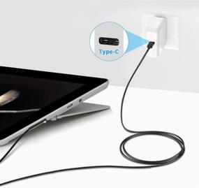 img 2 attached to Кабель зарядного устройства 10 футов Sisyphy Surface Connect к USB-C - совместим с Microsoft Surface Pro 7, Surface Go 2, Pro 6, Pro 5/4/3, Surface Laptop 1/2/3 и Surface Book - Черный мужской - работает с зарядным устройством 45W 15V3A USBC (черный TVP)