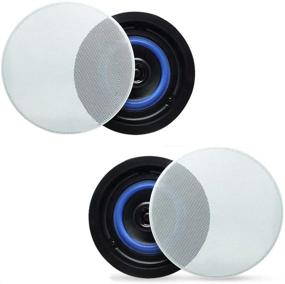 img 4 attached to 🔊 Herdio 4” HCS418 160W 2-Way Flush Mount In-Ceiling/In-Wall Speakers – Ideal for Bathroom, Kitchen, Living Room, Office (Pair)